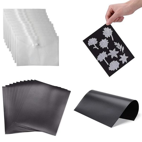

storage bags 10pcs/set rubber magnet sheet pockets plastic folder for cutting dies stamps organizer diy crafts folders