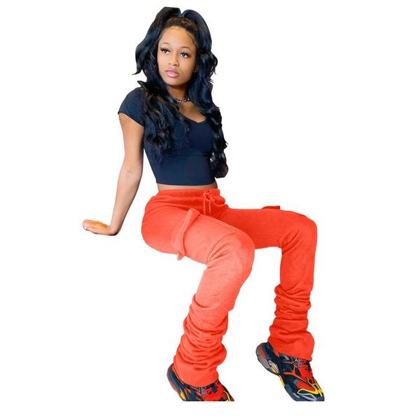 

women's pants & capris women long pant high waist solid color draped ladies casual slim ruched trousers, Black;white