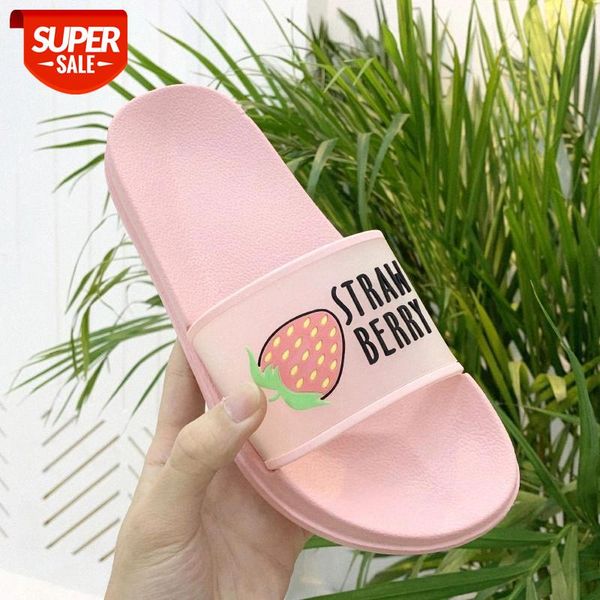 

transparent summer women slippers cartoon fruit beach slides women shoes strawberry slip on ladies sandals girls vacation slide #qe4m, Black