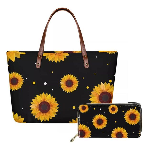 

duffel bags hycool women tote women's vintage handbag casual female bag yellow sunflower ladies shoulder large messenger