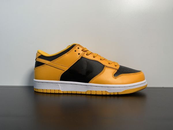 

skateboard shoes sb dnks low retros black goldenrod white causal sports trainer size us4-12 ship with shoebox