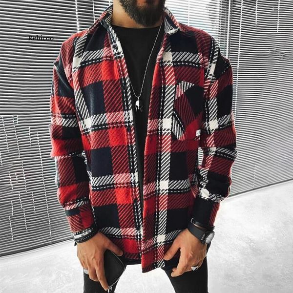 

men's jackets men 2021 spring fashion casual turn-down collar button vintage plaid print coats male loose streetwear jacket, Black;brown