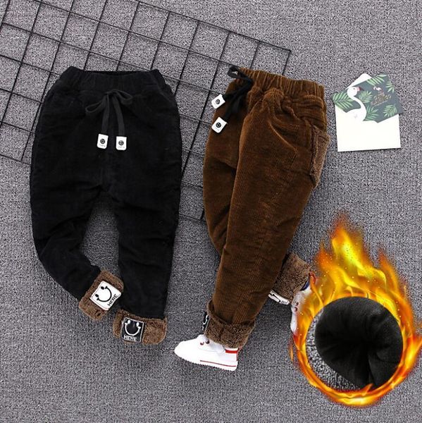 

2021 winter children's pants kids pants baby boys cotton plus velvet for baby boys casual toddler clothing 2-7 years ko43, Blue