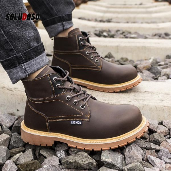 

boots work for men anti-smashing steel toe cap safety shoes indestructible men's outdoor, Black
