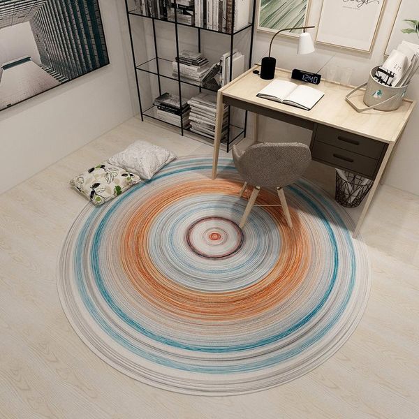 

carpets grey nordic carpet round decoration living room bedroom area non-slip absorbent pad household decorative