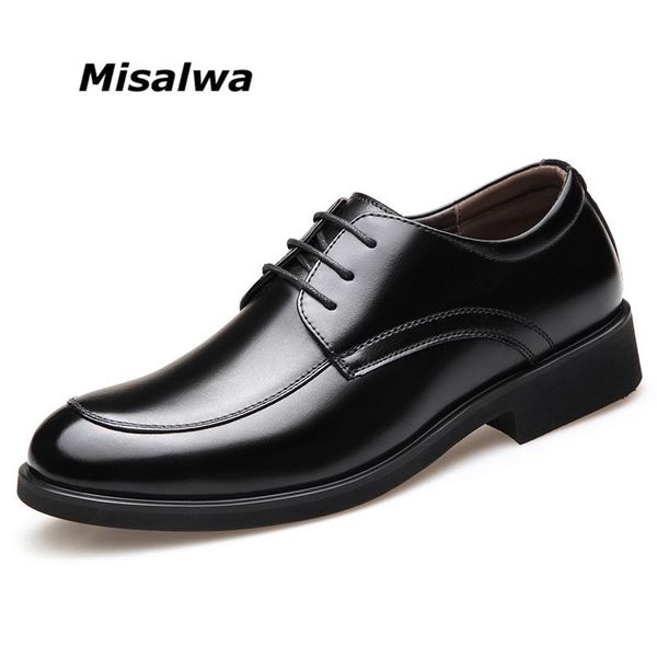 

dress shoes misalwa 2021 men formal classic business luxury oxfords footwear suit drop, Black