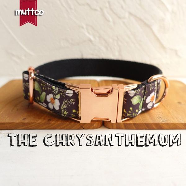 

dog collars & leashes muttco retailing style fashion handmade soft stubborn with small flowers the chrysanthemum 5 sizes udc044m