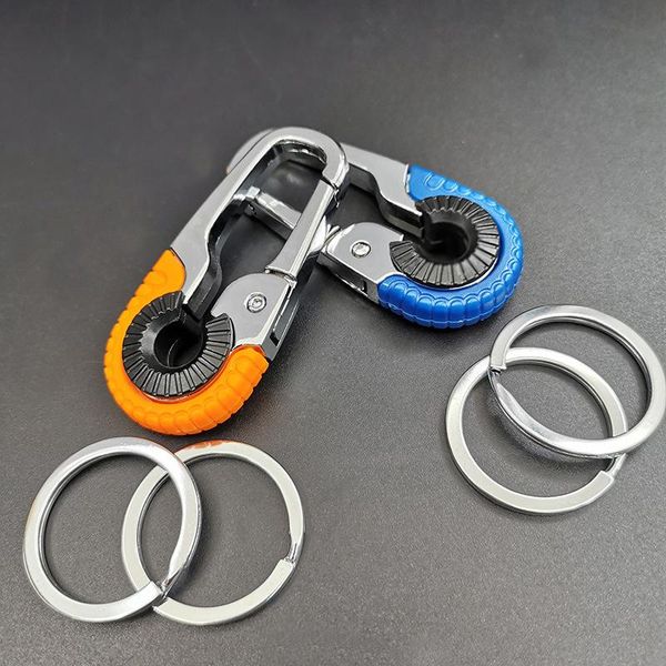 

keychains car key chain creative personality pendant ring environmental protection aluminum alloy horseshoe buckle lanyard, Silver