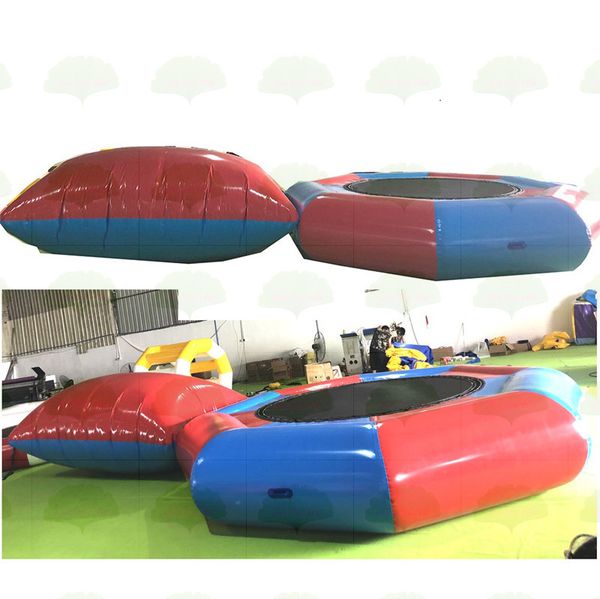 Outdoor Games Inflatable Water Trampoline With Jumping Bag and air pump for Ocean park games