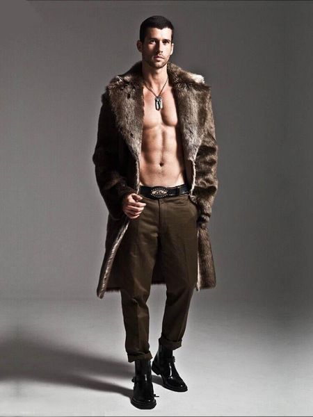 

men's leather & faux winter jacket men sheepskin coats lined motorcycle jackets fleece fur collar blouson outfit genuin yyj0009, Black