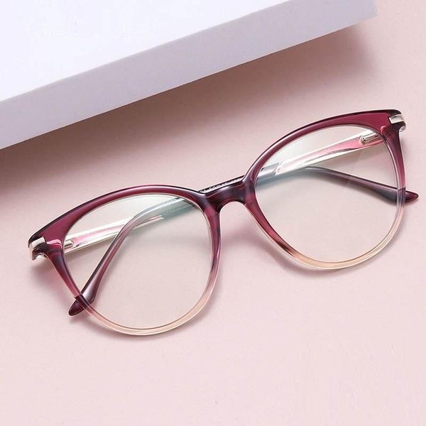 

fashion sunglasses frames acetate cat eye glasses frame modern design optics degree anti-blue lens eyewear women pattern vintage, Black