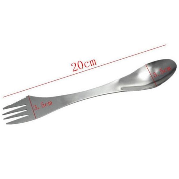 

stainless steel fork spoon spork 3 in 1 tableware camping hiking multifunction portable cutlery picnic jllide sport77777