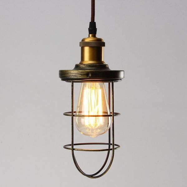 

105x200mm iron edison vintage retro lampshade ceiling light fitting lamp guard wire cage bar cafes decor lamp cover base