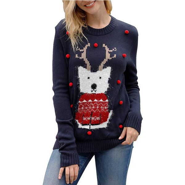 

christmas sweater women's puyuan ps sweater, White;black