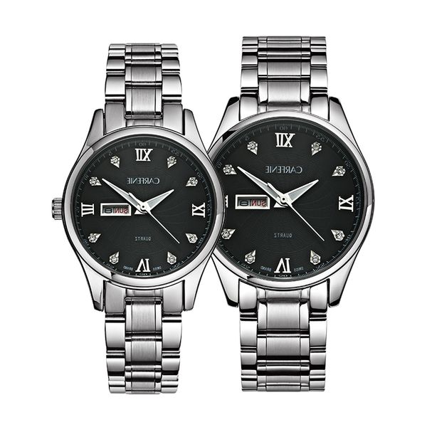 

men's women's couple lover alloy quartz analog wrist watch fashion gift, Slivery;brown