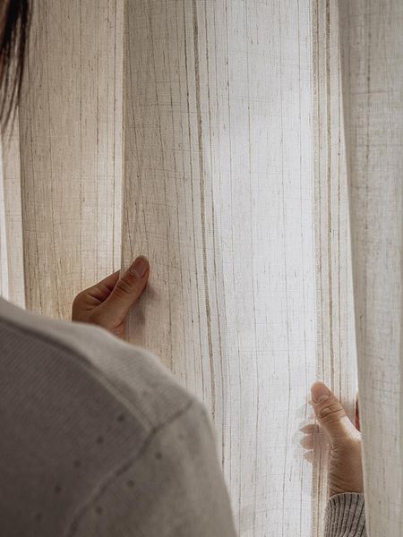 

curtain & drapes natural linen semi-blackout cortinas for living room bedroom cafe country style flax thin line