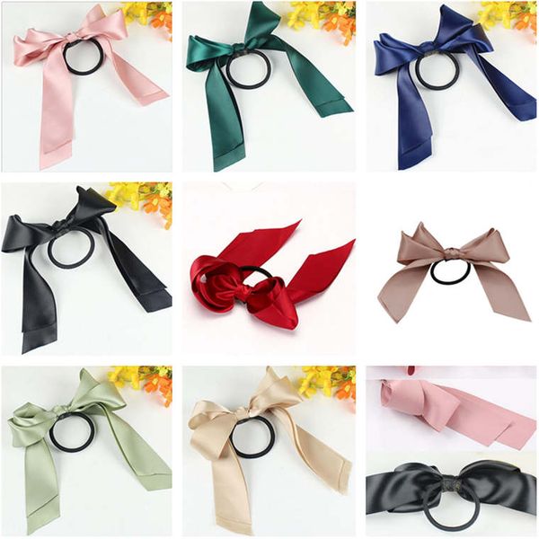 

epecket dhl hair accessories headband sweet oversized satin ribbon bow hair tie dafq017 hair rubber bands, Pink