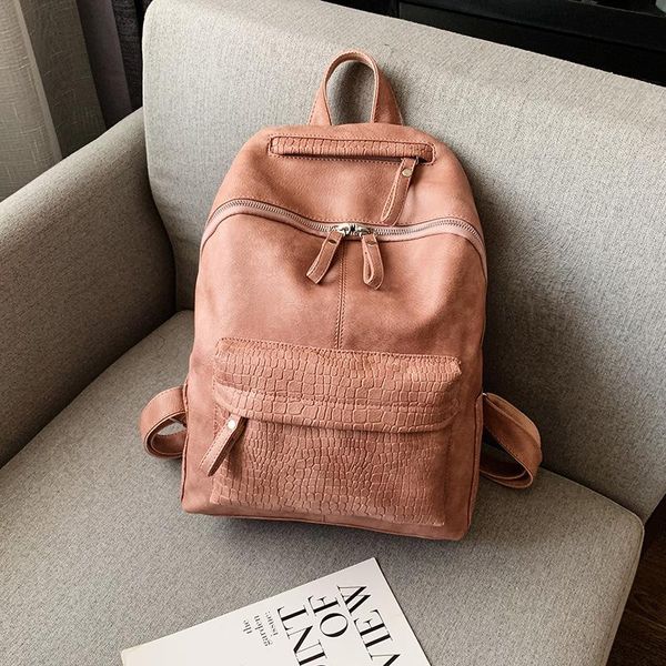 

new women's bag fashionable retro soft surface pu geometry bag backpack