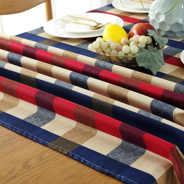 

table cloth cotton coffee red plaid covers pastoral home party tea decoration toalha de mesa