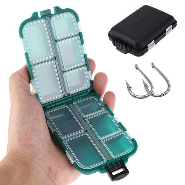 

fishing accessories 10 compartments mini tackle box organize neat sea separate tidy lures spinners portable durable hook