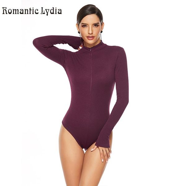 

women's jumpsuits & rompers v neck long sleeve bodysuit woman autumn winter 2021 slim body women sexy, Black;white