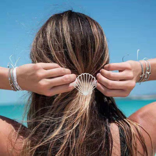 

hair clips & barrettes creative shell hairpin fashionable alloy bangs clip elegant accessories charming jewelry for women lb, Golden;silver