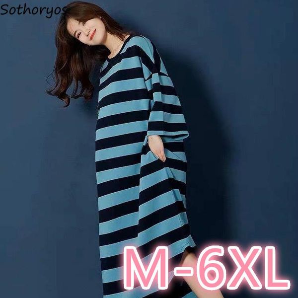

nightgowns women striped letter printed loose maternity home clothing basic casual lovely sleepwear nightwear soft plus size 6xl, Black;red