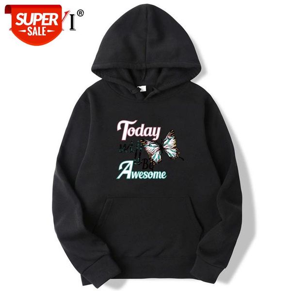 

XIN YI Men Hip Hop Sweatshirt Hoodie Color Butterfly Streetwear Harajuku Pullover Hoodie Winter Autumn Tops Sweatshirts #zP3M, Black