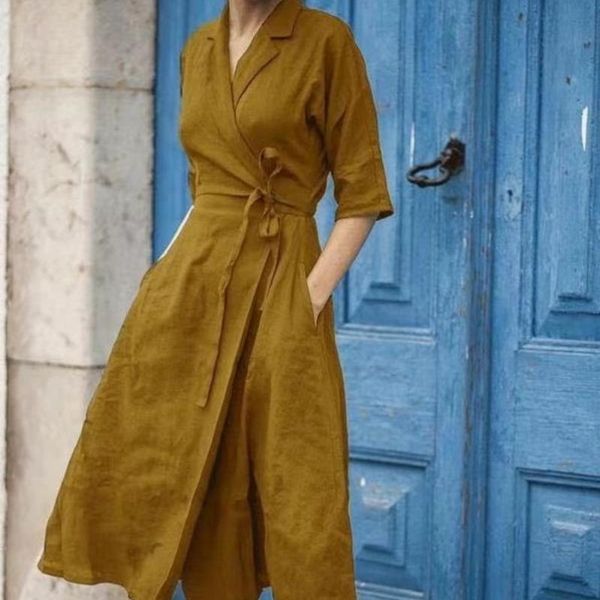 

party dresses women's clothing the cotton and linen sleeve lace lapel swing dress draw back fashion casual all-match comfortable haraju, White;black