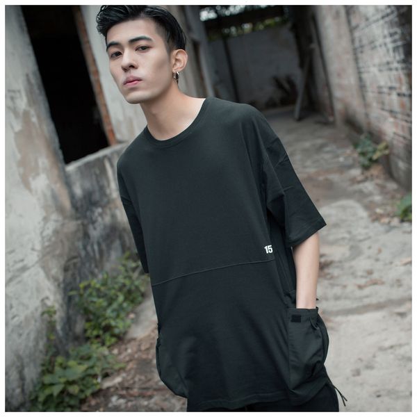 

2021 summer men's short sleeve trend round neck cotton youth street style solid color t-shirt new 9eeg, White;black