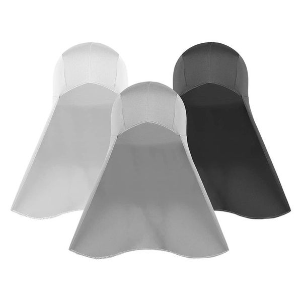 

cycling caps & masks 3 pieces hard hat liner with neck flap cooling skull sweat wicking cap tail sun shade for safety helmet, Black