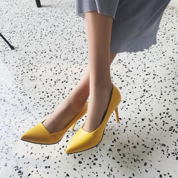 

dress shoes big size high-heeled single-shoe women's summer fine-heeled pointed single, Black