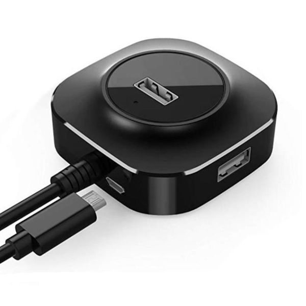 

hubs usb hub 2.0 4-port high data for lapcomputer phone tablet (silver)