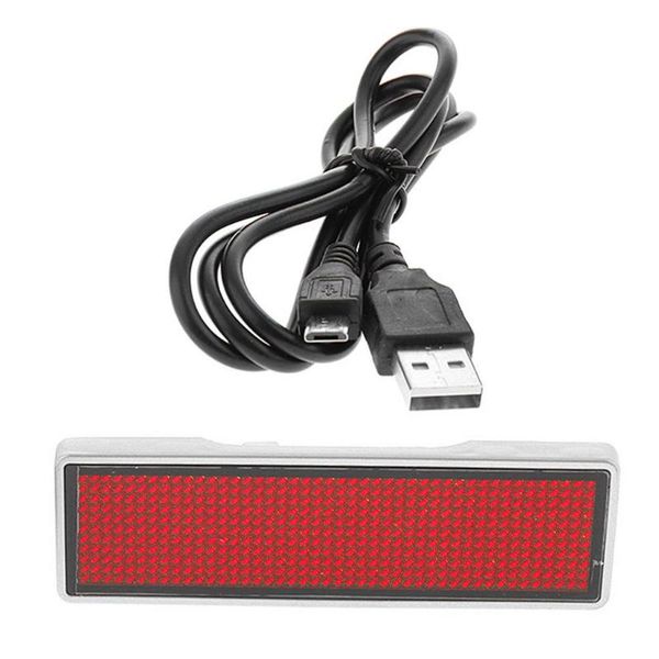 

car headlights programmable four words led scrolling bar badge name tag message sign