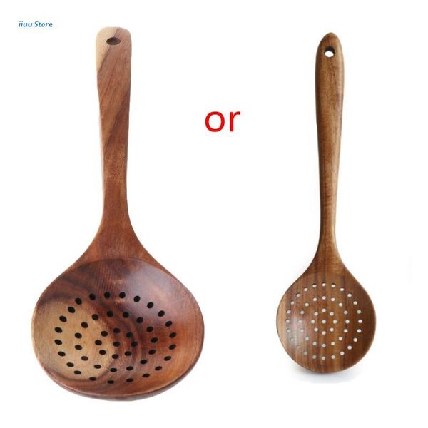 

spoons l5ye long handled strainer spoon wooden skimmer utensils cooking tools