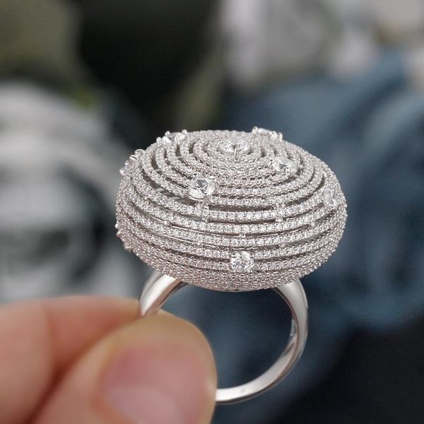 

wedding rings bride talk trendy fashion women ring for engagement party cubic zirconia jewelry gift friend family, Slivery;golden