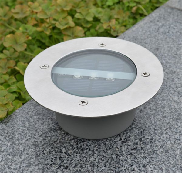 LED-Untergrundleuchte, wasserdichte Solar-Außenwandleuchten, 3 LED-Beleuchtung, vergrabene Bodenleuchten für Zaunlampe, Garten, Hof, Weg