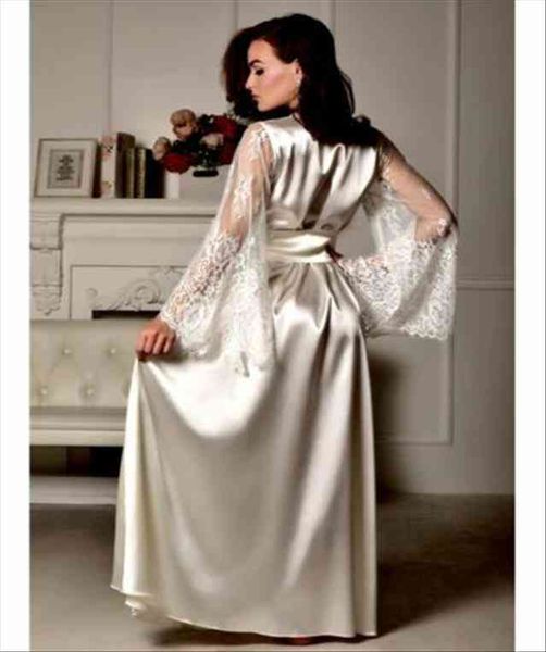 

lingerie silk lace long womens sleepwears robe dress pajamas nightdress nightgown sleepwear, Black;red