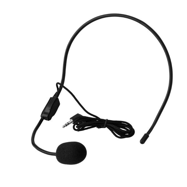 

mini 3.5mm head-mounted wired microphone condenser mic for voice speaker