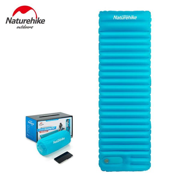 

naturehike outdoor push inflatable camping mat tent outdoor envelope waterproof sleeping pad picnic folding mattress nh18q001-d