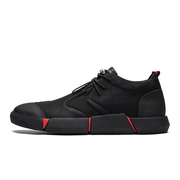 

Shoes Slip-on Men Casual Shoes Fashion Men Leather Shoes Men Sneaker Breathable Moccasin Lace Up Flats Outdoor Male ShoesDress, Black
