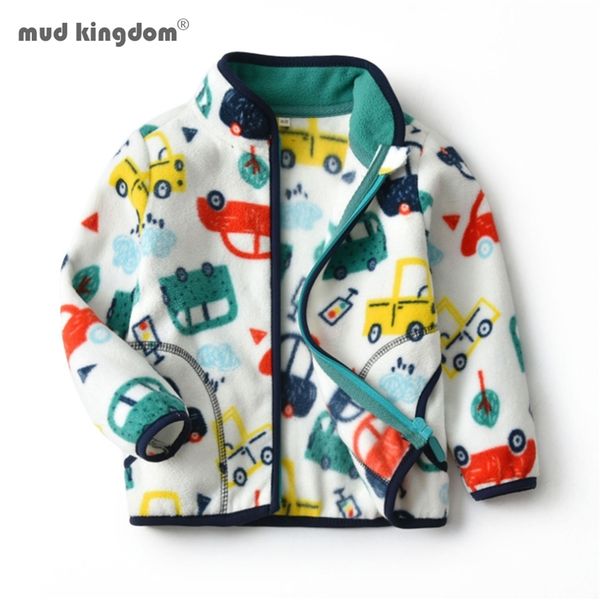 

mudkingdom kids jackets autumn long sleeve children outerwear fleece cartoon car dinosaur zipper boys girls coats kids clothes 211023, Blue;gray