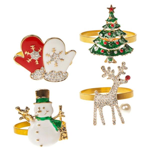 

napkin rings 4pcs classic xmas elements adorable tree shape buckles