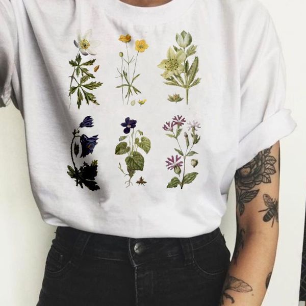

harajuku plants and flowers t shirt women garden farm fashion t-shirt white soft casual tee girls ladies clothing