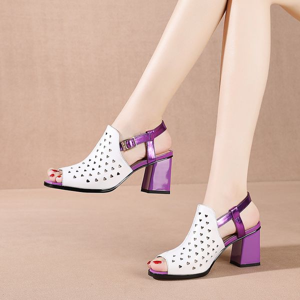 

genuine leather cow leather sandals women wedges heels high sandals fashion summer shoes 2021 new female strappy wedding shoes, Black