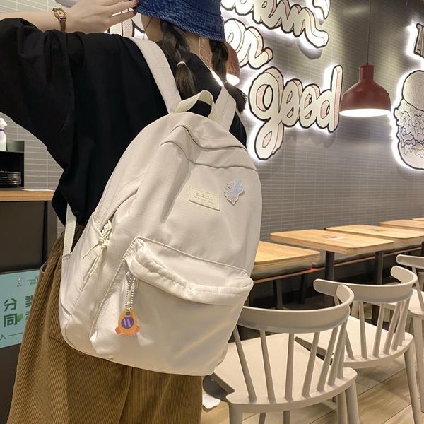 

backpack women solid color boy men for teenage girls school bags waterproof 2021 female book college casual ladiesfashion