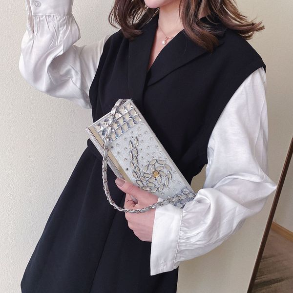 

wedding cocktail purse and wallets fashion women bags black chain shoulder handbags rhinestones evening bags