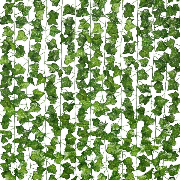 

decorative flowers & wreaths home decor 12pcs strands 86 ft artificial lvy leaf vine garland fake foliage hanging plants living room decorat