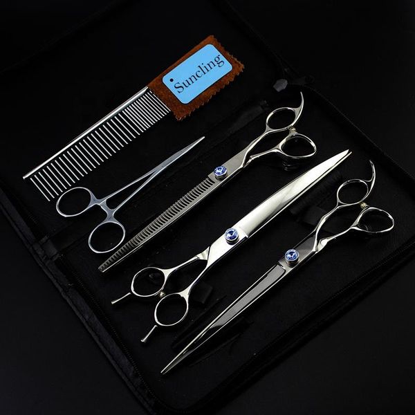 

hair scissors 8 inch high grade silver japan sus 440c stainless steel professional dog grooming set