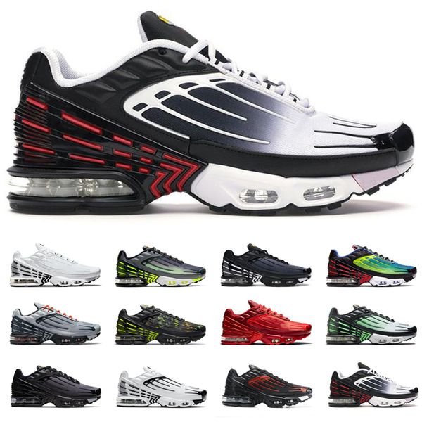 

tn plus 3 running shoes mens trainers black volt triple white crimsom red multi color outdoor sports sneakers